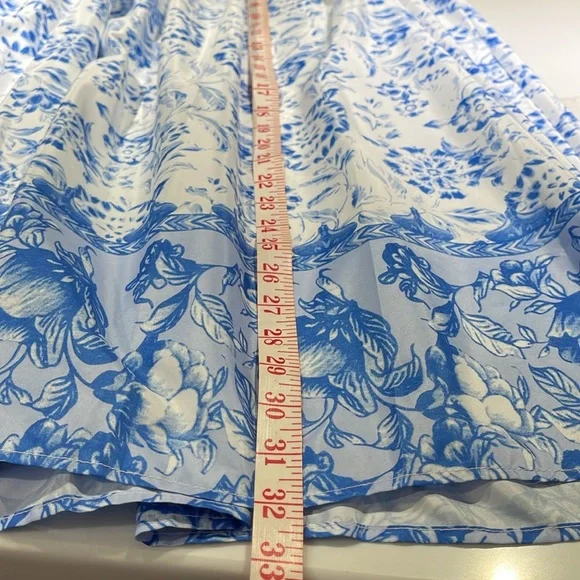 🥳SUMMER🥳 MALDILA BLUE/White Boho Midi Dress, Size L - Picture 8 of 9